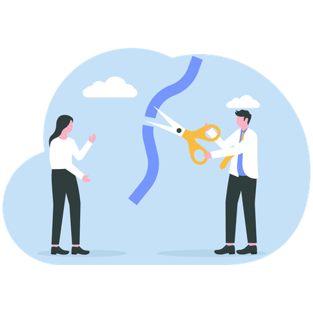 Business people facing internal conflicts  Illustration