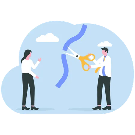 Business people facing internal conflicts  Illustration