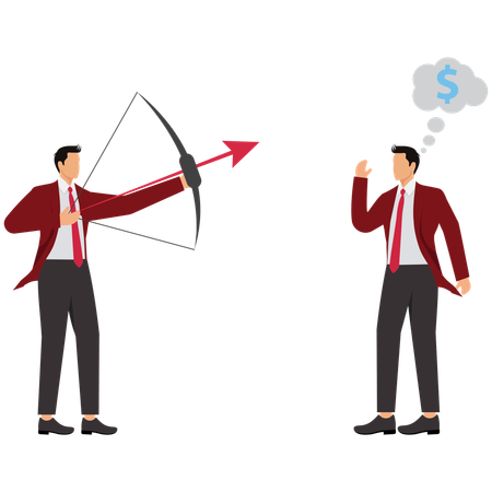 Business people facing workplace conflict  Illustration