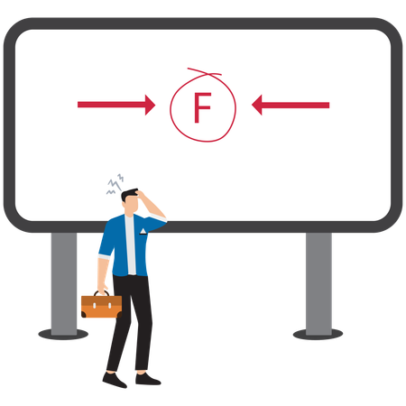 Business people failing business test  Illustration