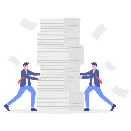 Business people fights over worl  Illustration