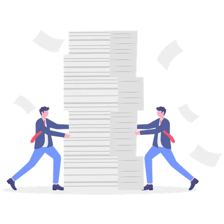 Business people fights over worl  Illustration