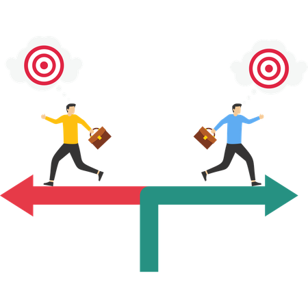 Business people finding business direction  Illustration