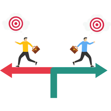 Business people finding business direction  Illustration