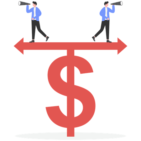 Business people finding business direction  Illustration