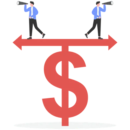 Business people finding business direction  Illustration