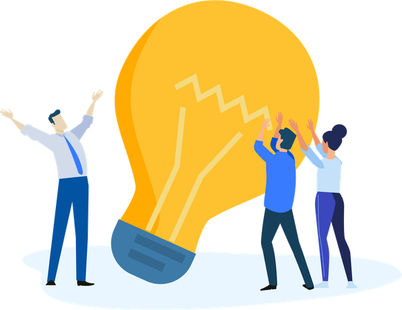 Business people finding idea  Illustration