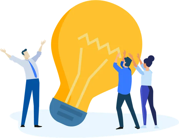 Business people finding idea  Illustration