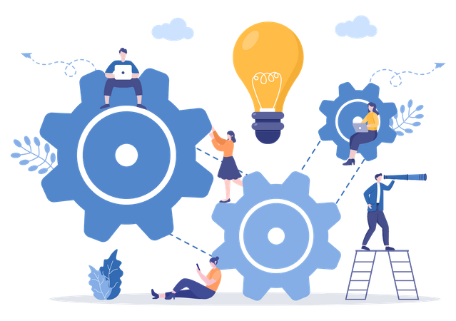 Business people finding innovative idea  Illustration