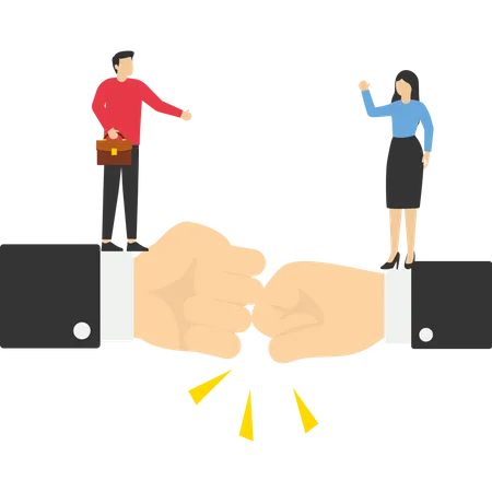 Business people fist bump  Illustration