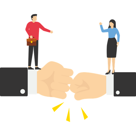 Business people fist bump  Illustration