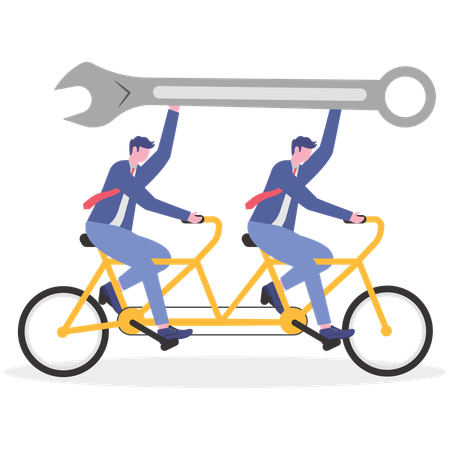 Business people fixing business problem  Illustration