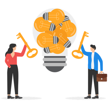 Business people gathering business idea  Illustration