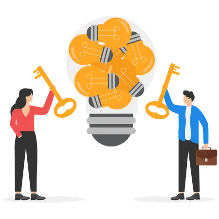 Business people gathering business idea  Illustration
