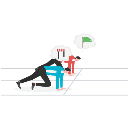 Business people get ready for business competition  Illustration