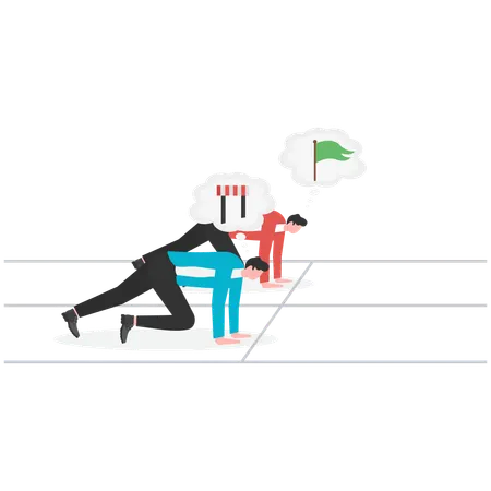 Business people get ready for business competition  Illustration
