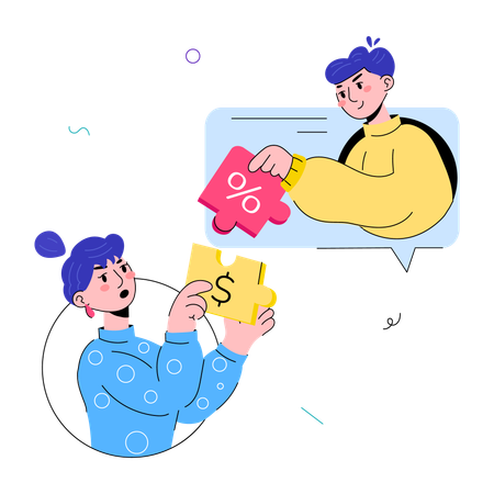 Business people getting Business Solution  Illustration
