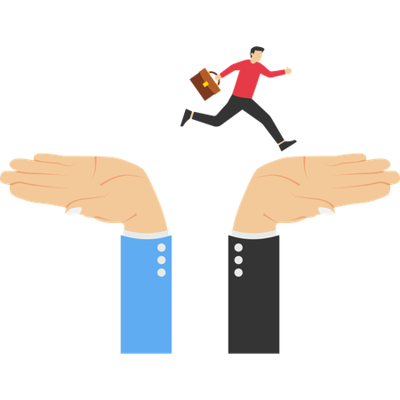 Business people getting business support  Illustration