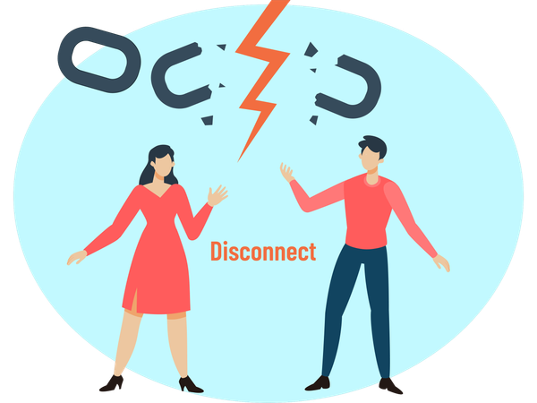 Business people getting disconnected  Illustration