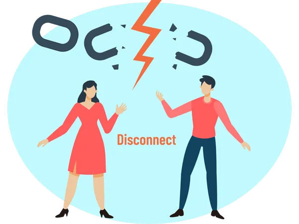 Business people getting disconnected  Illustration