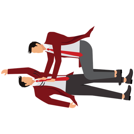 Business people getting into business conflict  Illustration