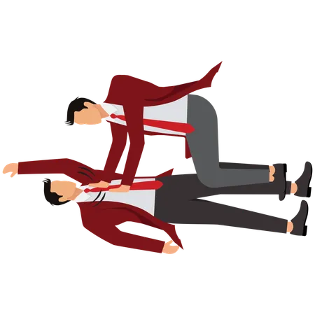 Business people getting into business conflict  Illustration