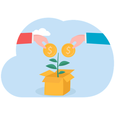 Business people getting investment growth  Illustration