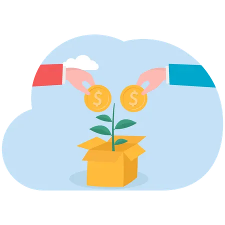 Business people getting investment growth  Illustration