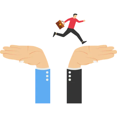 Business people getting business support  Illustration