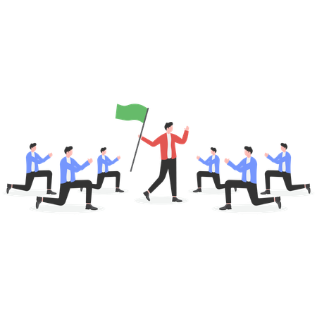 Business people getting business victory  Illustration