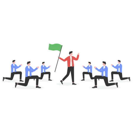 Business people getting business victory  Illustration