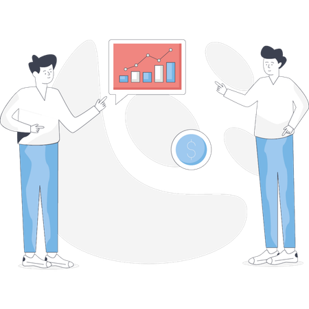 Business people giving business presentation  Illustration