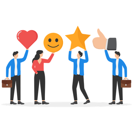 Business people giving customer review  Illustration