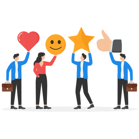 Business people giving customer review  Illustration
