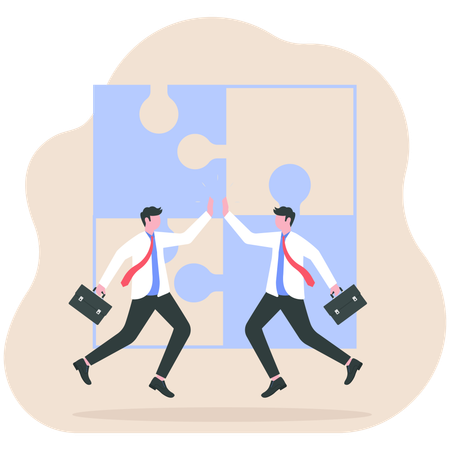 Business people giving highfive  Illustration