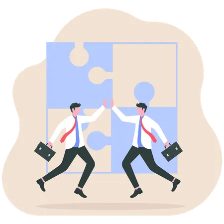 Business people giving highfive  Illustration
