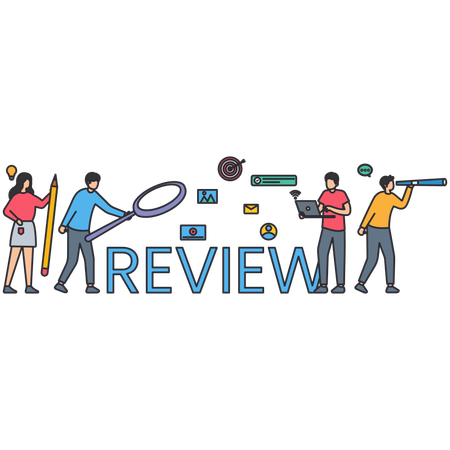 Business people giving online review  Illustration