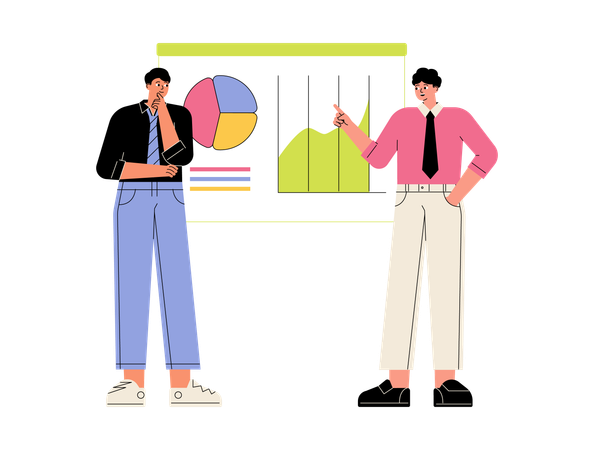 Business people giving presentation  Illustration
