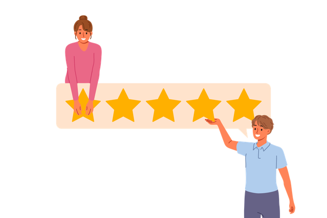 Business people giving service rating  Illustration