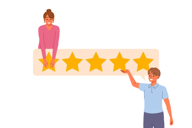 Business people giving service rating  Illustration