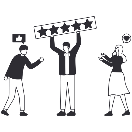 Business People giving Team feedback  Illustration