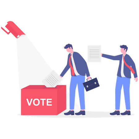 Business people giving business vote  Illustration