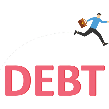 Business people go out of debt  Illustration