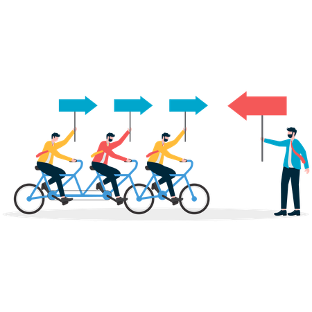 Business People Going different way  Illustration