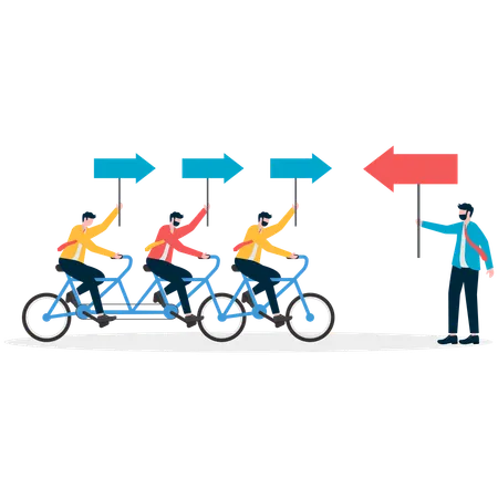 Business People Going different way  Illustration
