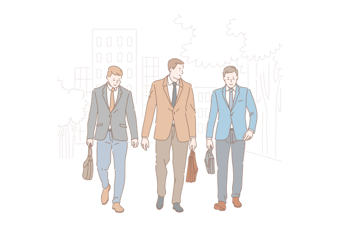 Business people going office  Illustration