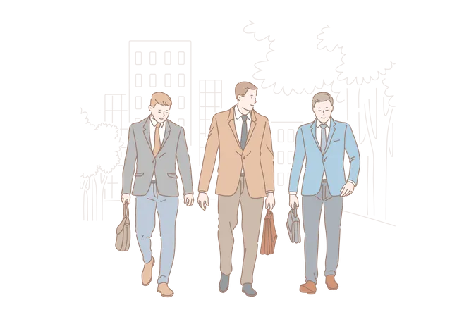 Business people going office  Illustration