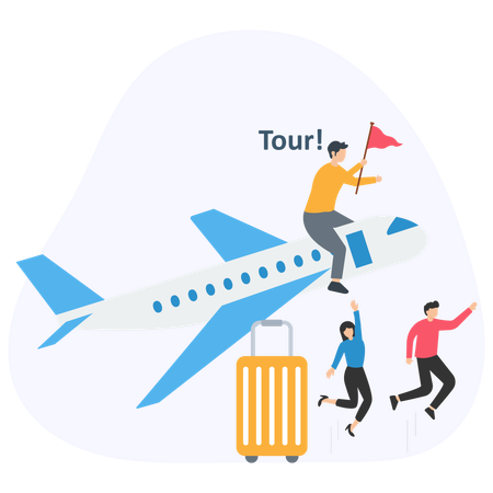 Business people going on company tour  Illustration