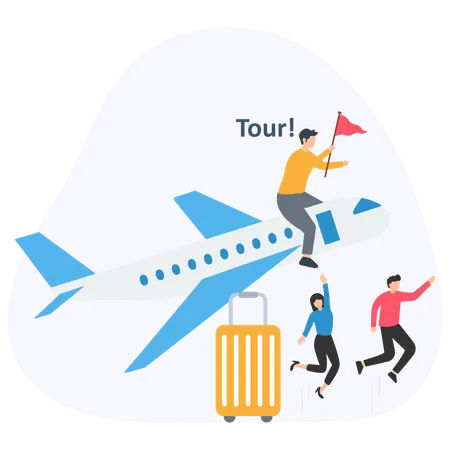 Business people going on company tour  Illustration