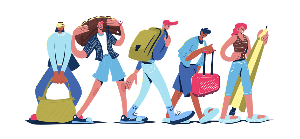 Business people going on business trip  Illustration